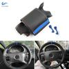 Car Steering Wheel Cover Leather Trim For BMW 3 5 Series E36 E46 E39 For X3 E83 X5 E53 2000 Black- Red Blue Line with Blue