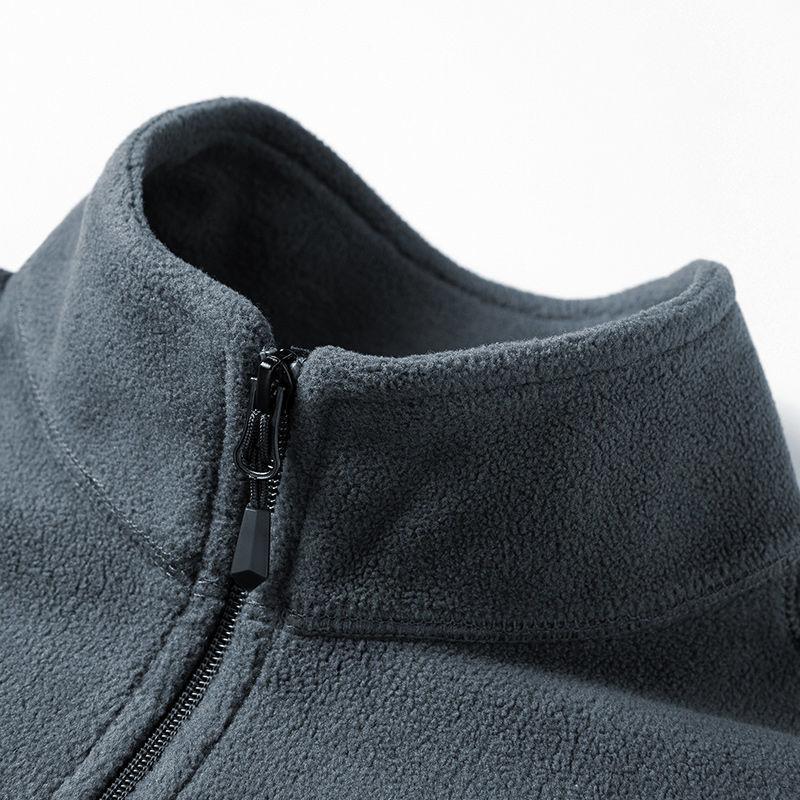 Winter Men's High Collar Solid Color Double-sided Fleece Half High Collar Sweater Imitation Fleece Pullover Warm Bottoming Shirt
