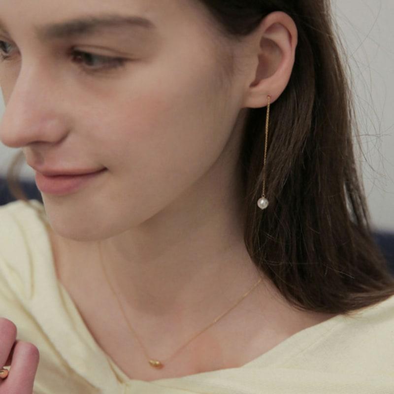 Modernlike 14k Gold-filled Silver Long Pearl Drop Earrings