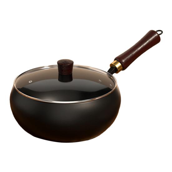 Traditional Wok Pot Hand-Forged Cast Iron Pot Big Belly Frying Pan for Stir-Fry Soup Unique Iron Kitchenware
