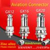 5/10/100Set GX12 GX16 GX20 2 3 4 5 6 7 8 9 10 12 14 15 Pin Docking Aviation Plug Socket Circular Connector