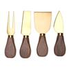 Stainless Steel Cheese Tool Set with Wood Handle Cheese Cutter Cheese Fork Spreader for Cutting