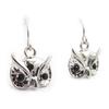 [J8661] - Silver Black 'Owls' Designer Earrings
