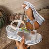 Fashion 2025 New Women Sandals Colorful Bead Chunky Platform Sandals Thick Sole Non Slip Shoes Woman Bohemian Style Wedge Sandals Women