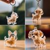 Dog Shape Dog Hair Storage Box Transparent Puppy Pendants Hanging Decor Pet Hair Keychain  Backpack
