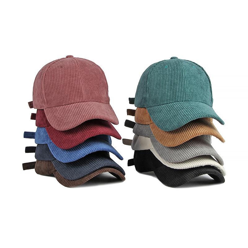 Warm Hat Women Autumn Winter Corduroy Baseball Cap Solid Color Outdoor Sports Cap Snapback Hat Ponytail Panama Cap Visor Hats