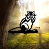 1pc Black Metal Squirrel Outdoor Yard Decor - Silhouette Animal for Garden, Tree Branch