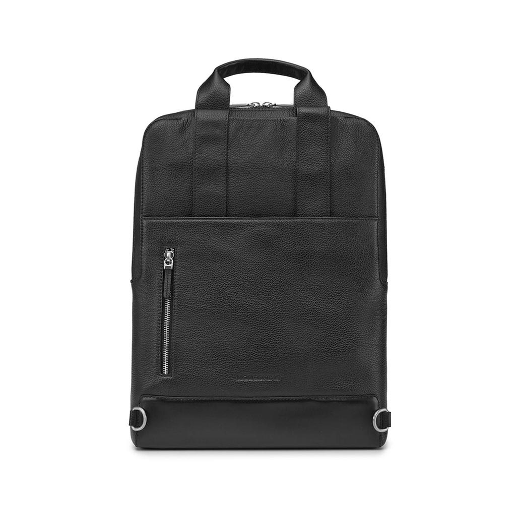 Backpack 15 Inch PC Storage Business Backpack Classic Leather Device Bag Vertical Black One Size [Moleskine] Men's