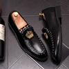 Fashion New Luxury Royal Style Men Handmade Embroidery Crow Pattern Exotic Designer Loafers FashionBrand Casual Wedding Dress Shoe A9