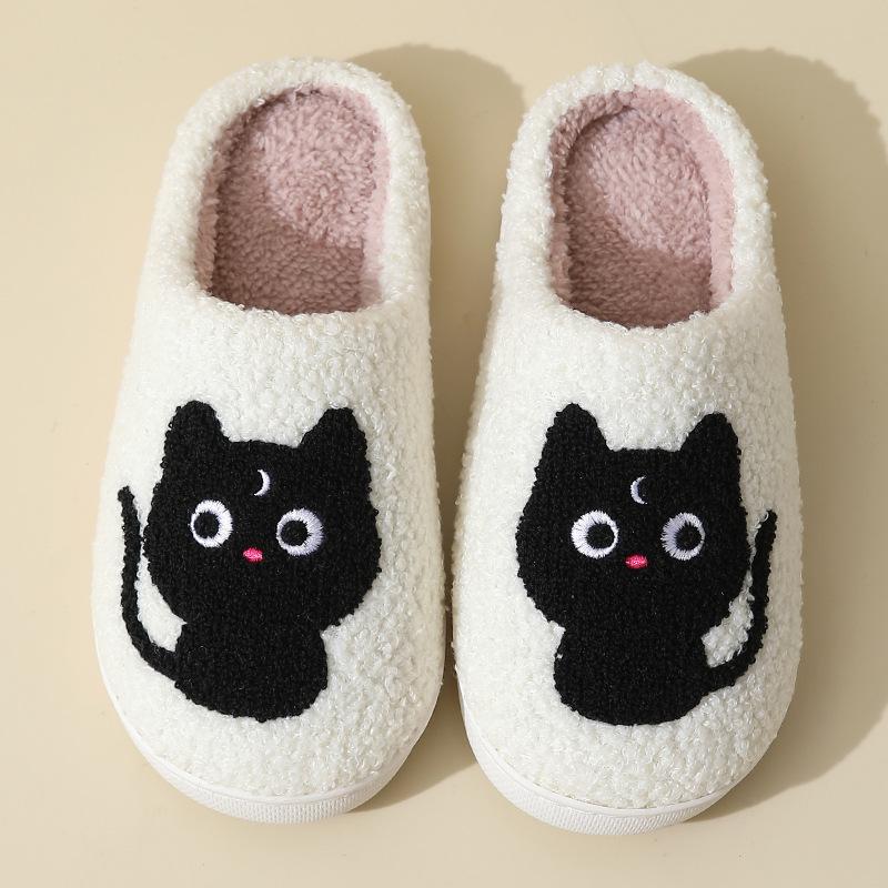 New Autumn and Winter Male and Female Couples Cute Cartoon Puppy Cotton Slippers Home Indoor Non-slip Cotton Slippers