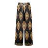 Women Summer Boho Palazzo Pants High Waist Wide Leg Floral Printing Casual Trousers With Pockets