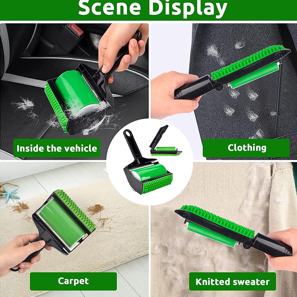 2 Pcs Reusable Washable Stick It Roller for Pet Hairs, Clothes, and Car Seats