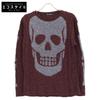 HYSTERIC GLAMOUR Red 01173NS04 SKULL Cable Braid Pullover Tops FREE Bordeaux grayUsed