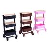 With Wheel 1:12 Dollhouse Trolley Plastic Storage Shelf Model Kitchen Furniture Accessories