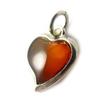 [J5664] - Серебряный кулон «Любовь», янтарь