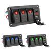 For Car SUV Marine RV Truck 4.2A Dual USB Slot Charger Digital Voltmeter 12V-24V 3 Gang Switch Panel Circuit Breaker