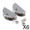 6x2pc Zinc Alloy Fixed Glass Half Circle Adjustable Brackets 810mm