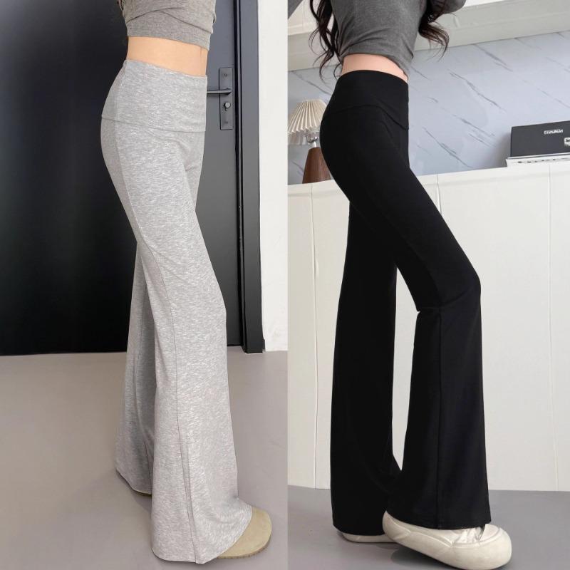 Flip Waist Slightly Pull Yoga Sweatpants Women's New High Waist Thin Small Casual Drape Horseshoe Sweatpants