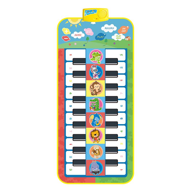 Piano Mat for Toddlers 1-3,44" X 20" Double Keyboard Music Floor Dance Mat 20 Keys with 8 Instrument Sounds,Learning Educational Toys Gifts for Baby
