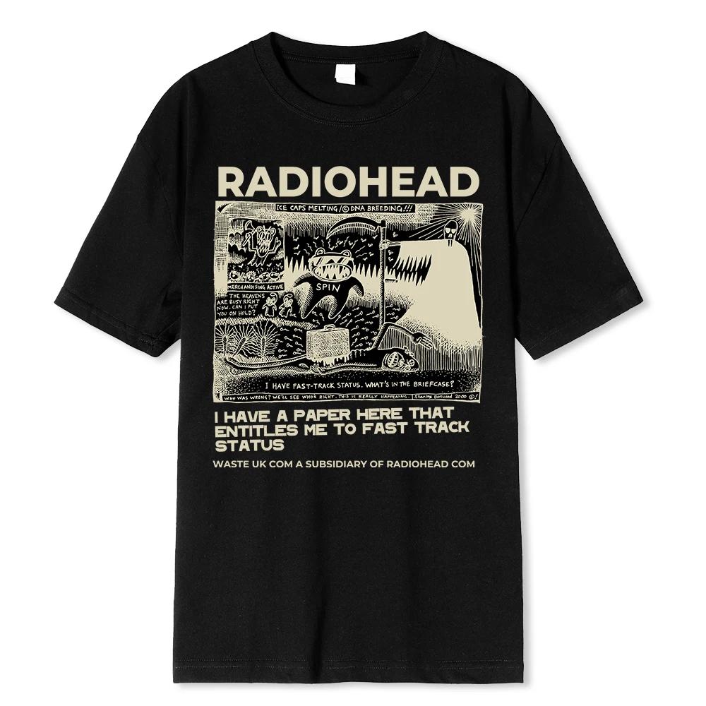 Radiohead T Shirt Men Vintage Classic Street Tees North America Tour Rock Boy Camisetas Hombre Oversized Tops