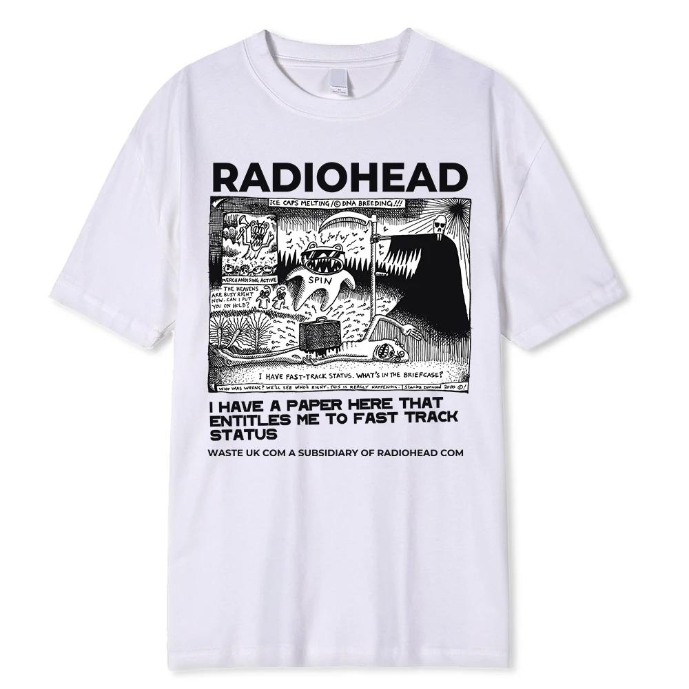 Radiohead T Shirt Men Vintage Classic Street Tees North America Tour Rock Boy Camisetas Hombre Oversized Tops