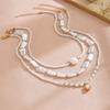 Bohemian Rice Bead Necklace Women's Light Luxury Niche Multi-layer Stacked Shell Pearl Collarbone Chain