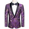 Mens Floral Tuxedo Dinner Jacket Regular Fit Shawl Lapel Paisley Prom Party Suit