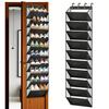 10 Tier Clear Over the Door Shoe Organizer 10 Large Deep Pockets Fit 20 Pairs Shoe Holder Hanging Storage Closet Rack Hanger Holds