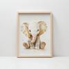Poster Small Elephant In Minimalist Style Poster Small Elephant In Minimalist Style, 30X40 Cm, Dark Brown Wooden Frame, 230 Gsm Matte Paper