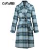 Women's Plus Size Winter Retro Gradient Coat Slim Temperament Double Breasted Mid Length Coat