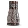 Pure Copper Bedroom Water Bottle with Inbuilt Glass, Dark Embossed Design, Bedside Carafe, Ayurvedic Health Benefits, 950 ML (Pack of 1)