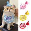 With Digital Stickers Pet Birthday Party Hat Bib Soft Dog Dress Up Caps  Birthday Party