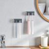 Toothbrush Holder Wall Mounted with Cover 2 Slots Toothbrush Storage Organizer Shower Self Adhesive Toothbrush Hanger Rack