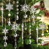 10Pcs Christmas Icicle Snowflake Decoration Clear Acrylic Indoor Outdoor Festive Holiday Xmas Tree Hanging Ornament Garland Party Supplies