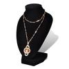 Velvet Necklace Bust Display Stands Pendant Chain Jewelry Rack Black