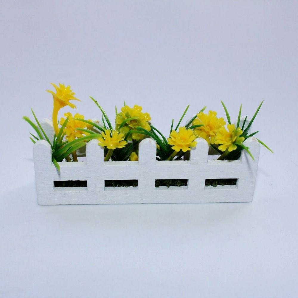 1:12 Scale Miniature Potted Plants Lifelike Artificial Doll Plants Fake Daisy  Children