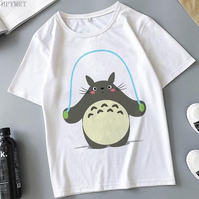 Plus Size Tops Women 'S T -Shirt Fashion Funny Totoro Print T Shirt Summer Harajuku Streetwear O -Neck Short Sleeve Tshirt Clothing