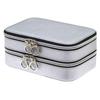 [Q9914] - Silver Gray 'Zip'n Go' Zipped Jewelry Box (2 Compartments) - 18x12x8 Cm