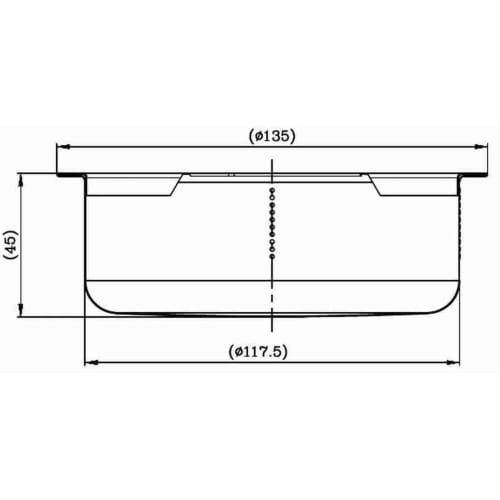 LuLuPaL Stainless Steel Drainer, Garbage Bin, 135mm, Shallow Type, 13.5mm, SUS304, Punched