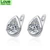 New 925 Sterling Silver Women Earrings Drop Shape Fashion High Quality Zircon All -Match Pair Ear Studs Earring Jewelry Gift