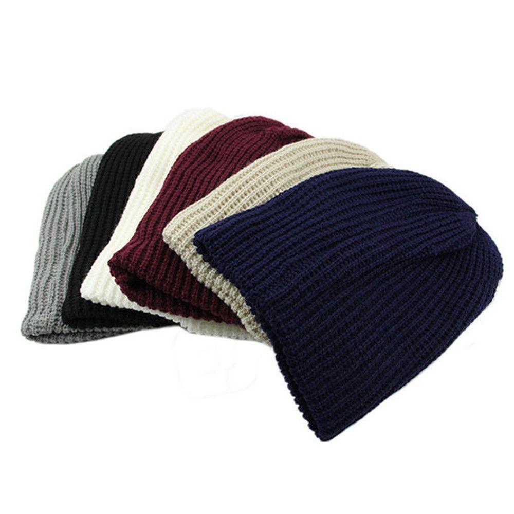Winter Stretch Soft Ski Cap Warm Beanie Hat Knitted Caps Wool Knitted