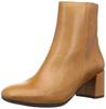 Bontre Fashion Boots Square Short Boots for 2E Women, Brown, 22.5 Cm,
