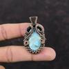 Larimar Pendant Copper Wire Wrapped Pendant Handmade Larimar Jewelry Ethnic Pendant Copper Wire Wrap Jewelry Gemstone Pendant Gift For Him