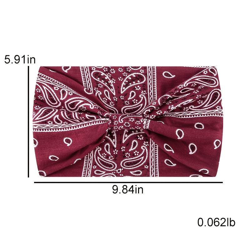 Paisley Pattern Sports Headbands, Stretchy Knotted Sweat Absorption Boho Fitness Running Yoga Headbands, Wide Boho Headband Headwrap