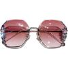 New Fashion Cutting Lens UV400 Rimless Sunglasses Gradient Rhinestone Sunglasses Women Sun Glasses