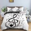 Music Notes Duvet Cover for BoysGirls Room Decor Rock Music Themed Comforter Cover Musical Pattern Bedding Set Full Queen Size
