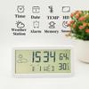 Battery Powered Digital Alarm Clock TEMP Humidity Date Week Weather Station Snooze Table Clock 12/24H Wall-mounted LCD Clock