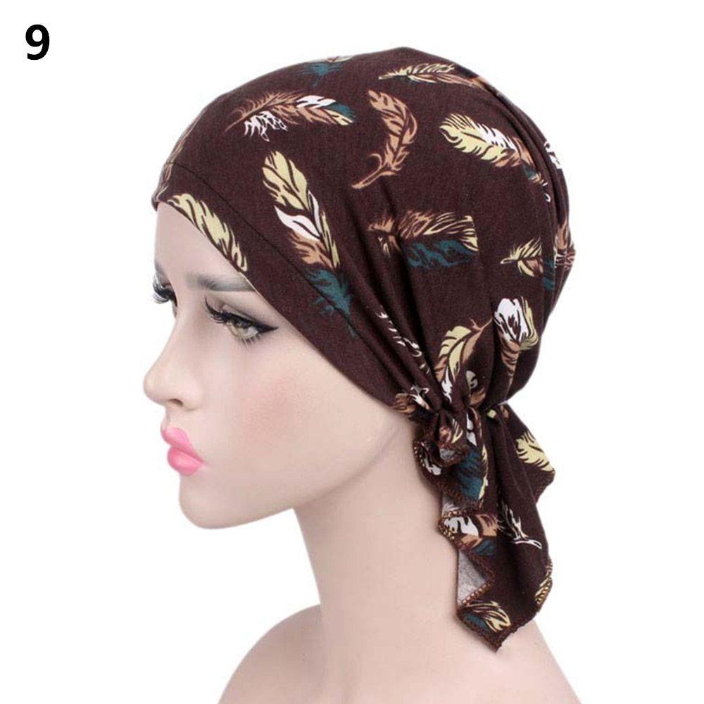 New Fashion Scarf Muslim Printed Headwear Cancer Chemo Hat Turban Hat Head Wrap Cap