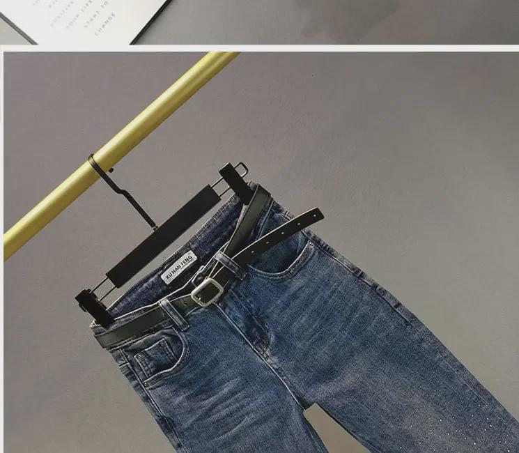 Summer 2024 Women's High-Waist Slim Fit Denim Pencil Jeans – Seven-Point Length