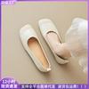 Square Head Single Shoes Women's Summer Flat Bottom Retro One-pedal Shallow Mouth Soft Sole Ballet Shoes